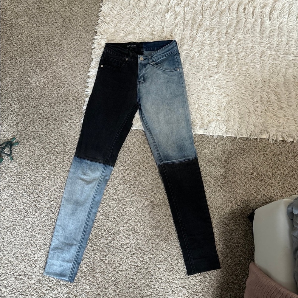 Split dye filthy wealth Jeans